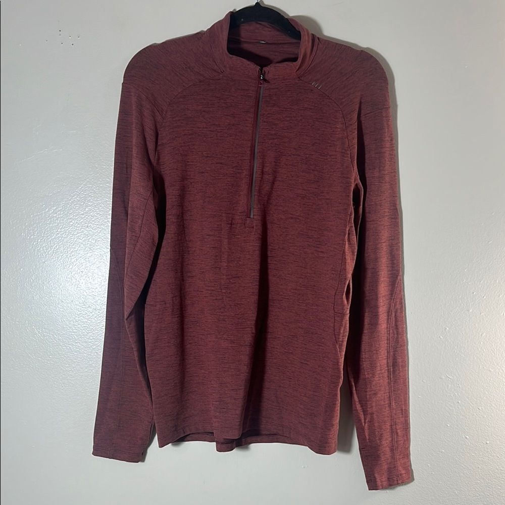 lululemon Men's Maroon Half-Zip Sweater L